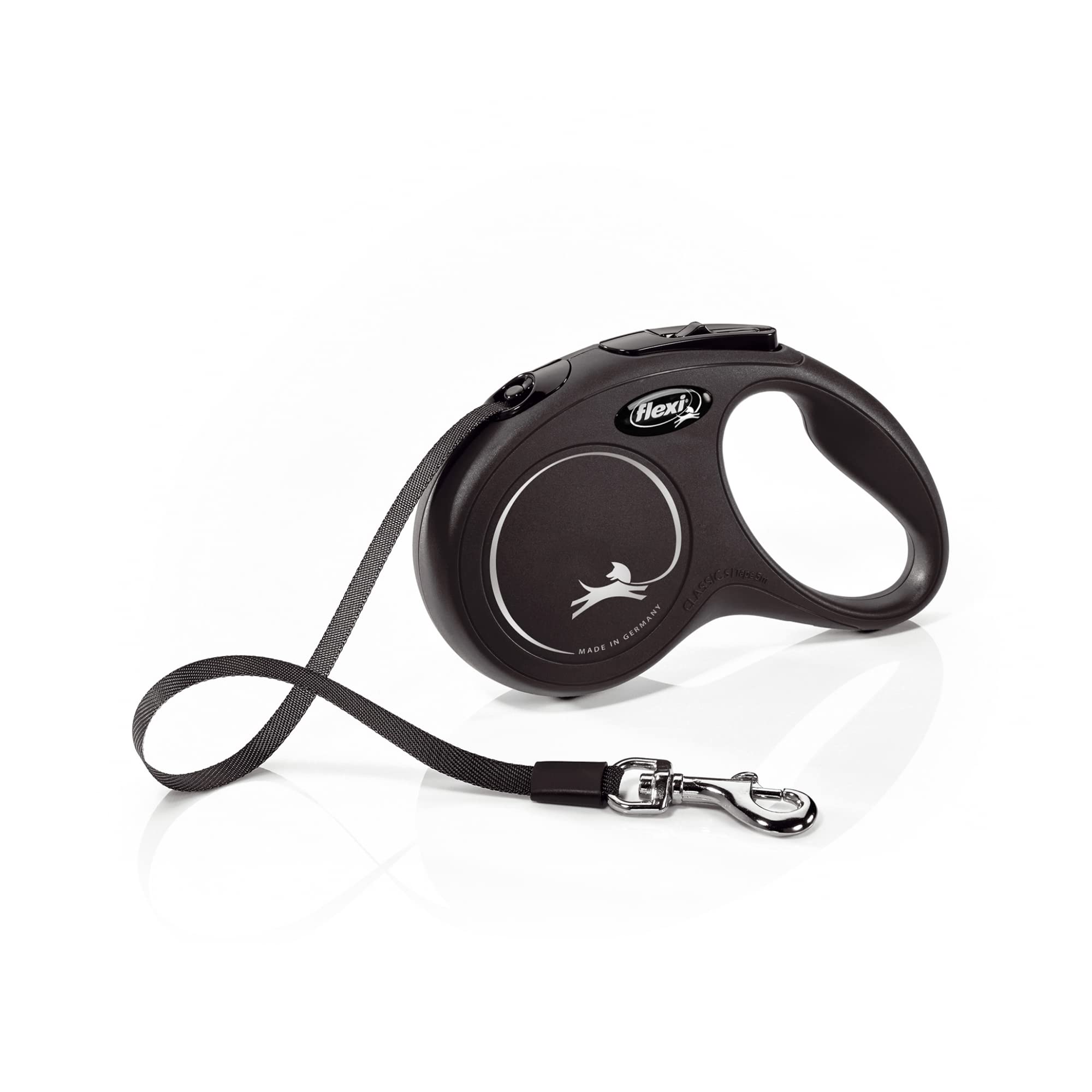 flexi New Classic Sangle pour Chien Noir 5 m Taille S