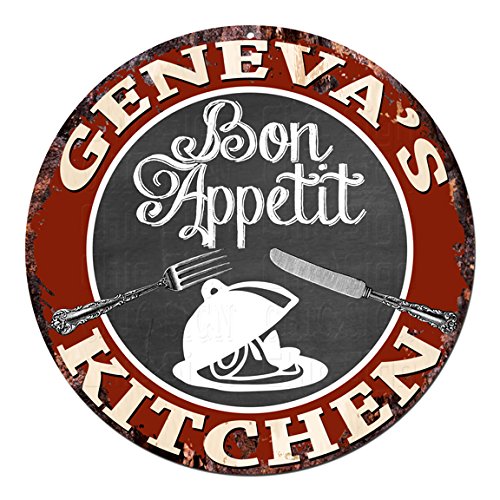GENEVA Bon Appetit Kitchen Tin Sign Retro Bar Pub Decor