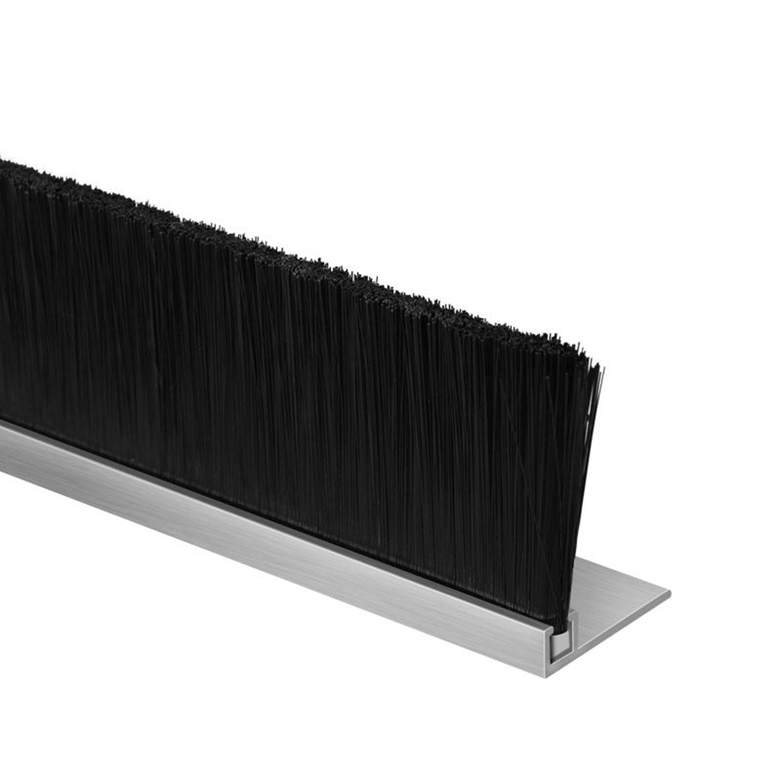 Aluminum Alloy Base Nylon Brush， Sealing Draught Excluder Strip F Type Aluminum Alloy Door Brush Silver 10-200mm(60mm)