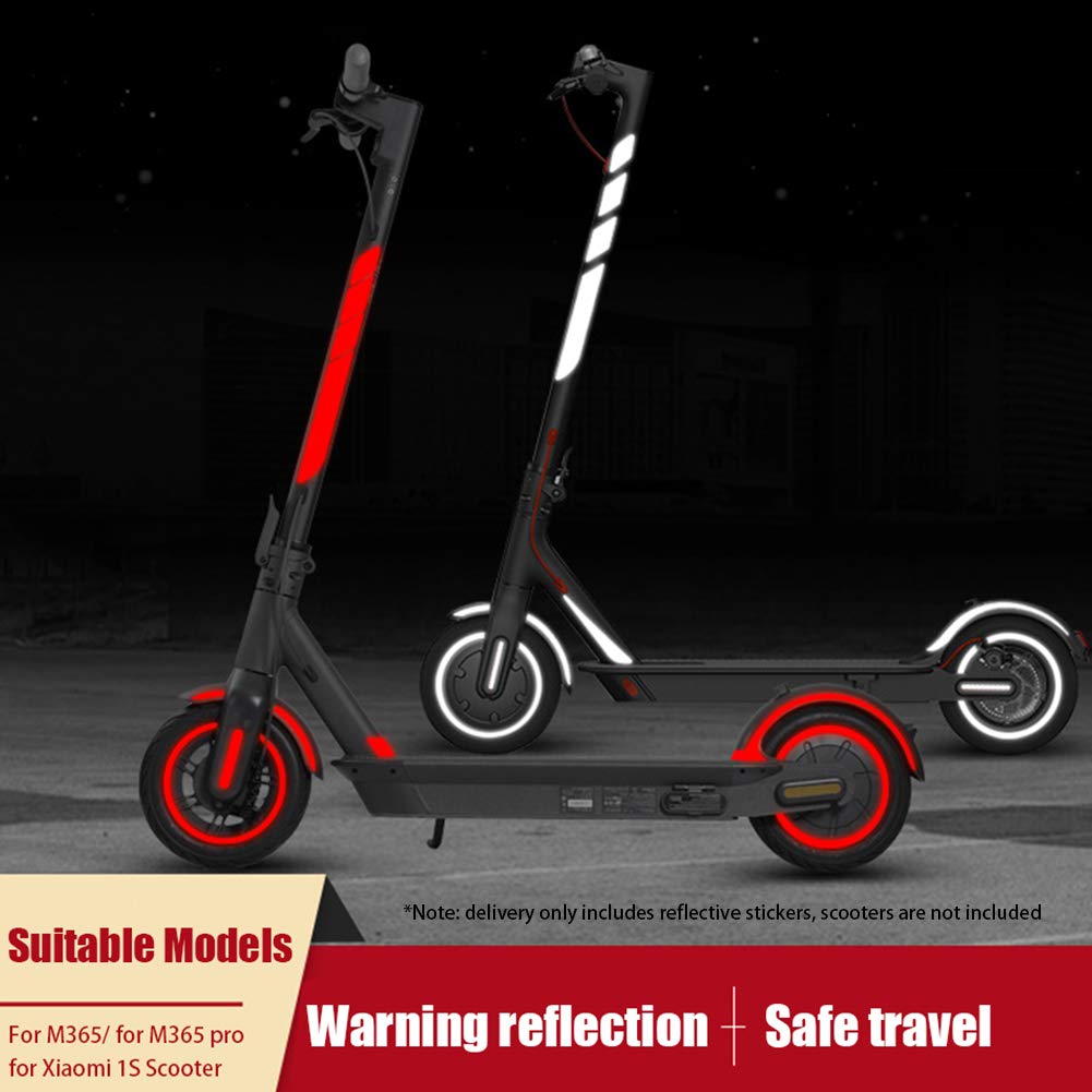 QOTSTEOS Pegatina reflectante para scooter, calcomanía fluorescente decorativa, accesorio impermeable para Xiaomi M365 Pro (azul)