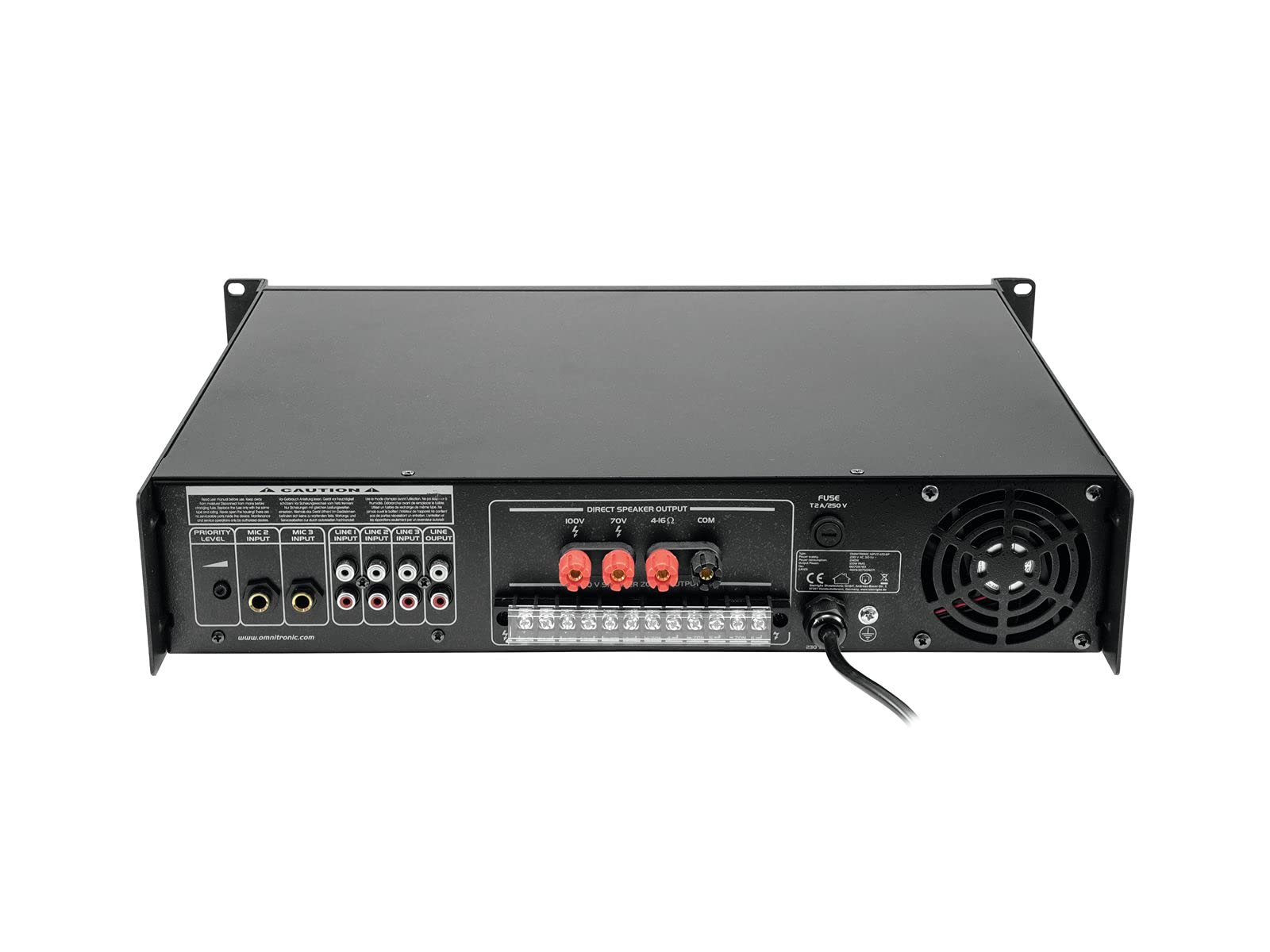 OMNITRONIC MPVZ-120.6P Mischverstärker | 6-Zonen-ELA-Mono-Mischverstärker, MP3-Player & IR-FB, Zonen regelbar, 120 W