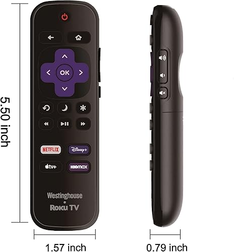 Miniatura 6 de Control remoto de repuesto OEM compatible con todos los televisores inteligentes Westinghouse Roku TV (solo funciona con Westinghouse Roku TV, no