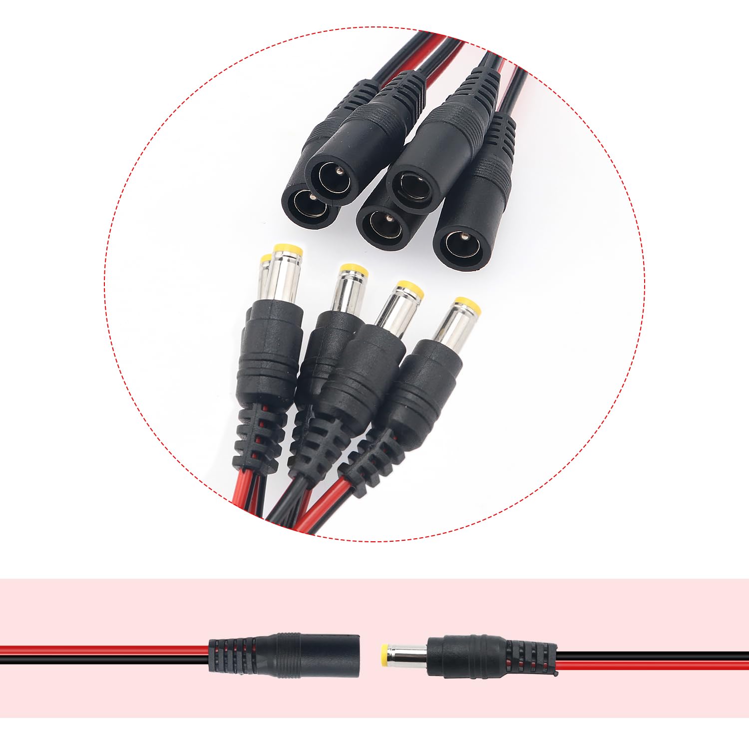 DC Netzteil Stecker Adapter 10 Paar DC Power Jack Stecker & Buchse – 2,1 X 5 ,5 Mm, Für CCTV & Mehr DC Power Jack 2.1x5.5mm