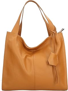 Shoulder Bag Borsa a Spalla da Donna in Vera Pelle Made in italy - 40x36x10 Cm