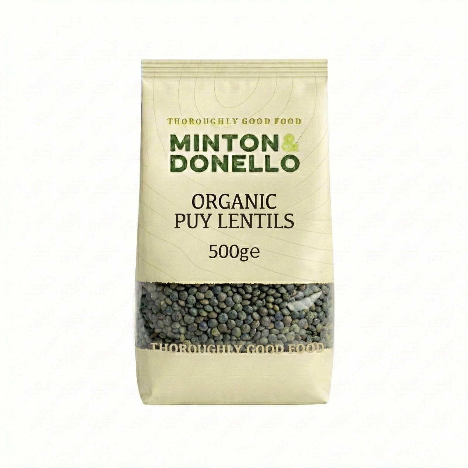 Minton & Donello Organic Puy Lentils 500g - French Green Dried Lentils, Nutty Flavour, Firm Texture For Salads, Soups & Stews, Pantry Staple For Everyday Cooking