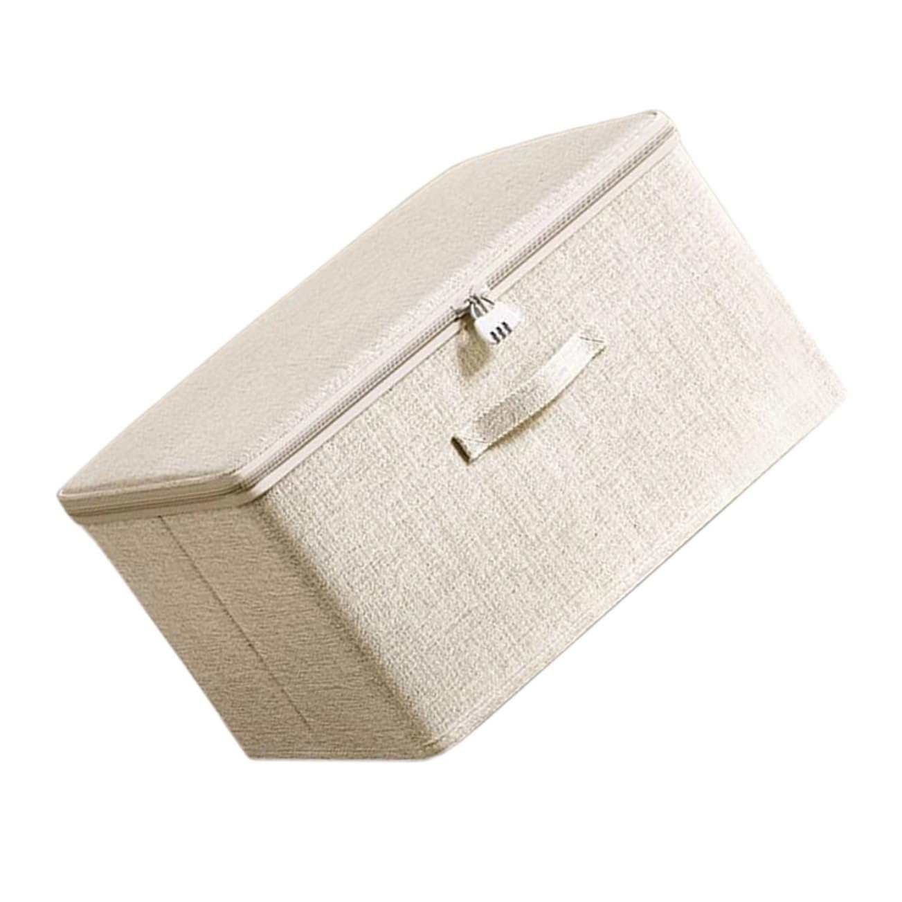 Bac de rangement pour vêtements de grande capacité, boîte en tissu beige légère gain de place