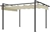 Outsunny 3 x 4m Pergola with Retractable Roof Canopy, Aluminium Frame Garden Gazebo Outdoor Sun Shade Shelter for Grill, Patio, Deck, Khaki
