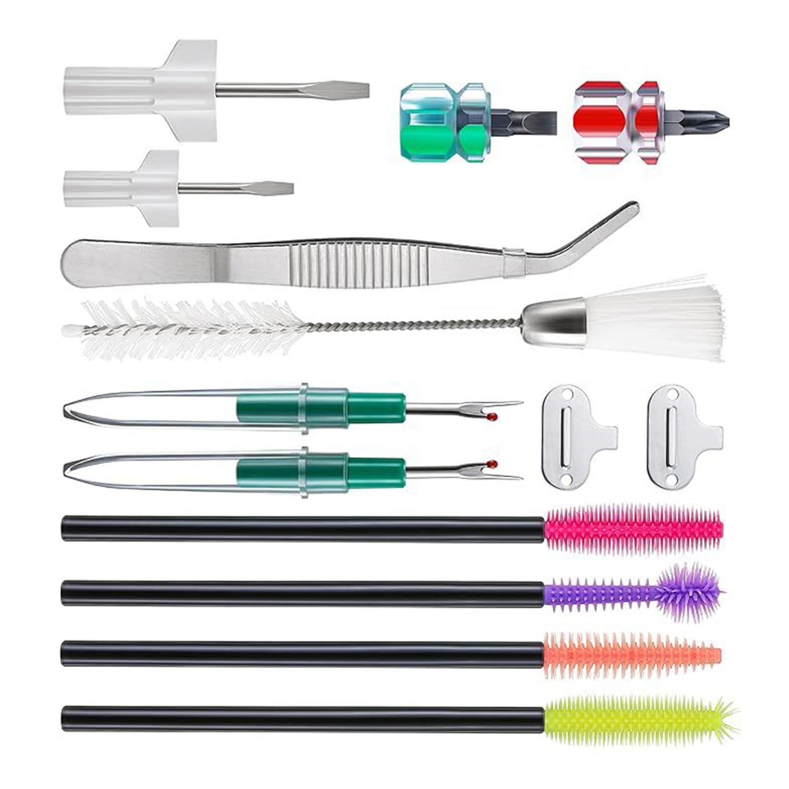 14Pcs Sewing Machine for Machine Repair with Tweezer Double Headed Brush Screwdrivers Seam Unpicker Sewing Tool