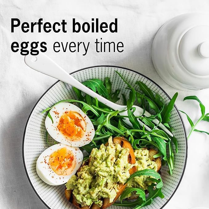 Miniatura 3 de Brainstream A005626 - Temporizador de huevo canto y flotante para hervir huevos suaves, medianos o duros, reproduce 3 melodías para 3 grados de