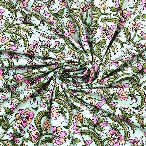 Image of Urban Jaipur 100% Cotton Bedsheet for Double Bed (90 x 108 Inches) | 210 TC King Size Bed Sheet for Double Bed with 2 Pillow Covers | Pure Cotton Jaipuri Bedsheet (Red, Green)