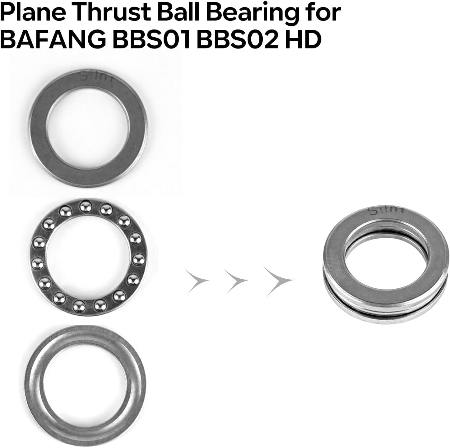 Bafang Roulements de butée de moteur à entraînement moyen – Acier inoxydable pour BBS01, BBS02, BBS-HD G320