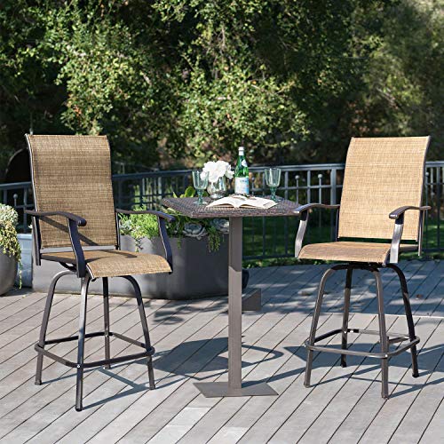 Victone Patio Bar Stools Set Of 2 All-Weather Outdoor Patio Furniture Set Counter Height Tall Patio Swivel Chairs For Bistro, Lawn, Garden, Backyard #TOP1