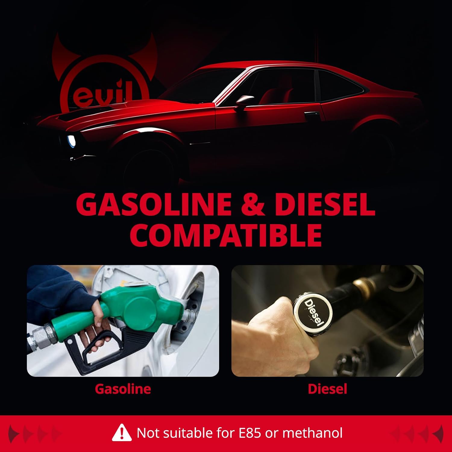 EVIL ENERGY 6AN Fuel Line Kit with 100 Micron Fuel Filter, Inline Fuel Filter & Bracket Clamp 50MM Universal, 6AN Hose Braided Fuel Line Fitting Kit CPE 10FT