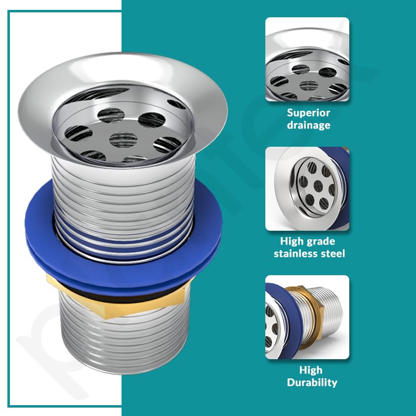 Image of Plantex Stainless Steel 4 inch Full Thread Waste Coupling for Wash Basin /Coupling for Sink - Pack of 1 (Silver)