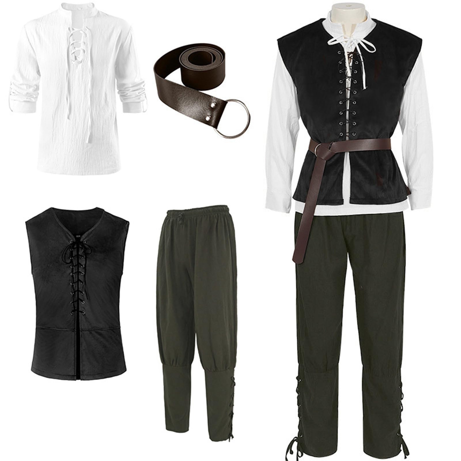 Piratenkostüm Set Für Herren Piraten Outfit, Karneval Kostüm 4