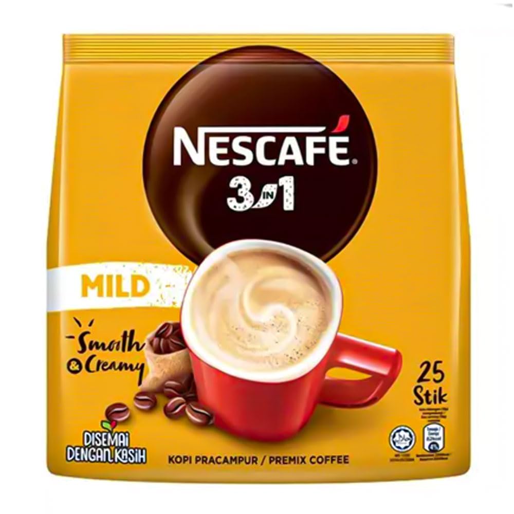 Nescafe 3 in 1 Mild Flavor Instant Coffee Mix, Smooth & Creamy, 450g Pack (18g×25), Imported-picture-24