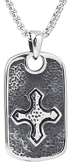 男性ネックレスポンタントネックレスペンダントジュエリー CNネックレス パンクユニネックレスジュエリー ヴィンテージチタンスチールレトロクロスリング メンズペンダントネックレス フェージング