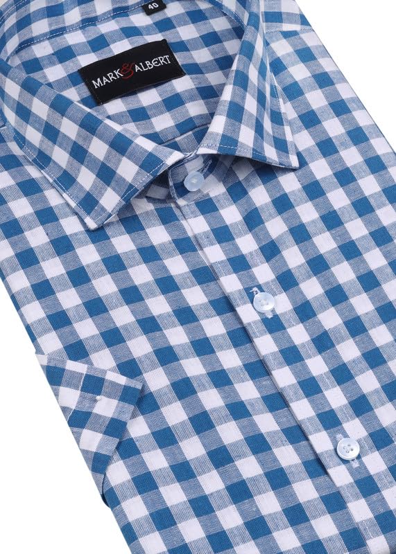 Image of Mark & Albert Men's Half Sleeves Cotton Formal Shirt