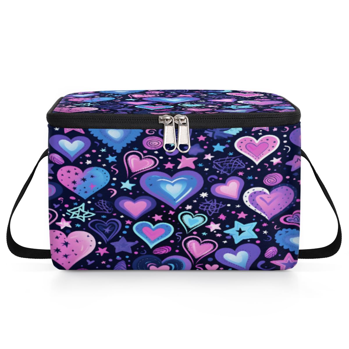 GzLeyigou Love Valentine's Day Lunch Bags for Women Men 9 Cans, Hot & Cold Food Delivery Bag Insulated Grocery Bag Insulated Lunch Box Cooler Bag for Office Work Picnic Beach