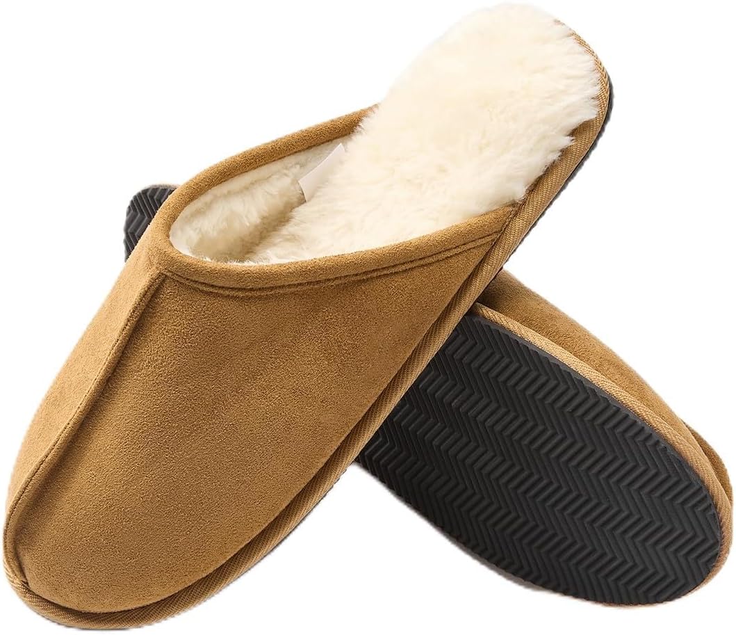 Mens Slippers Faux Suede House Shoes for Men Indoor Slippers