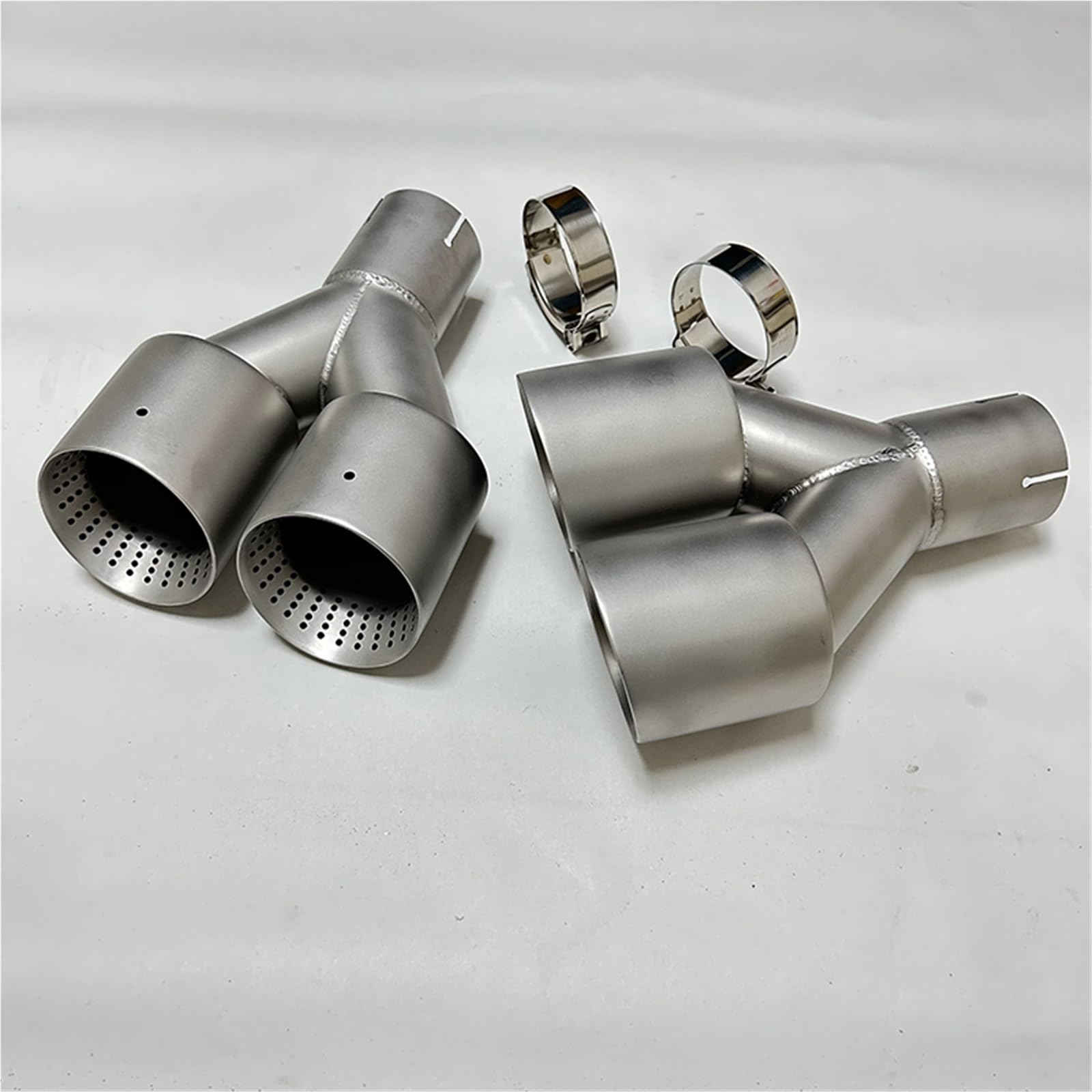 1 Uds. Accesorios para coche tubo escape acero inoxidable silenciador garganta trasera arenado Y salida gran calibre sistema escape Tubo de Escape(60mm-89mm)
