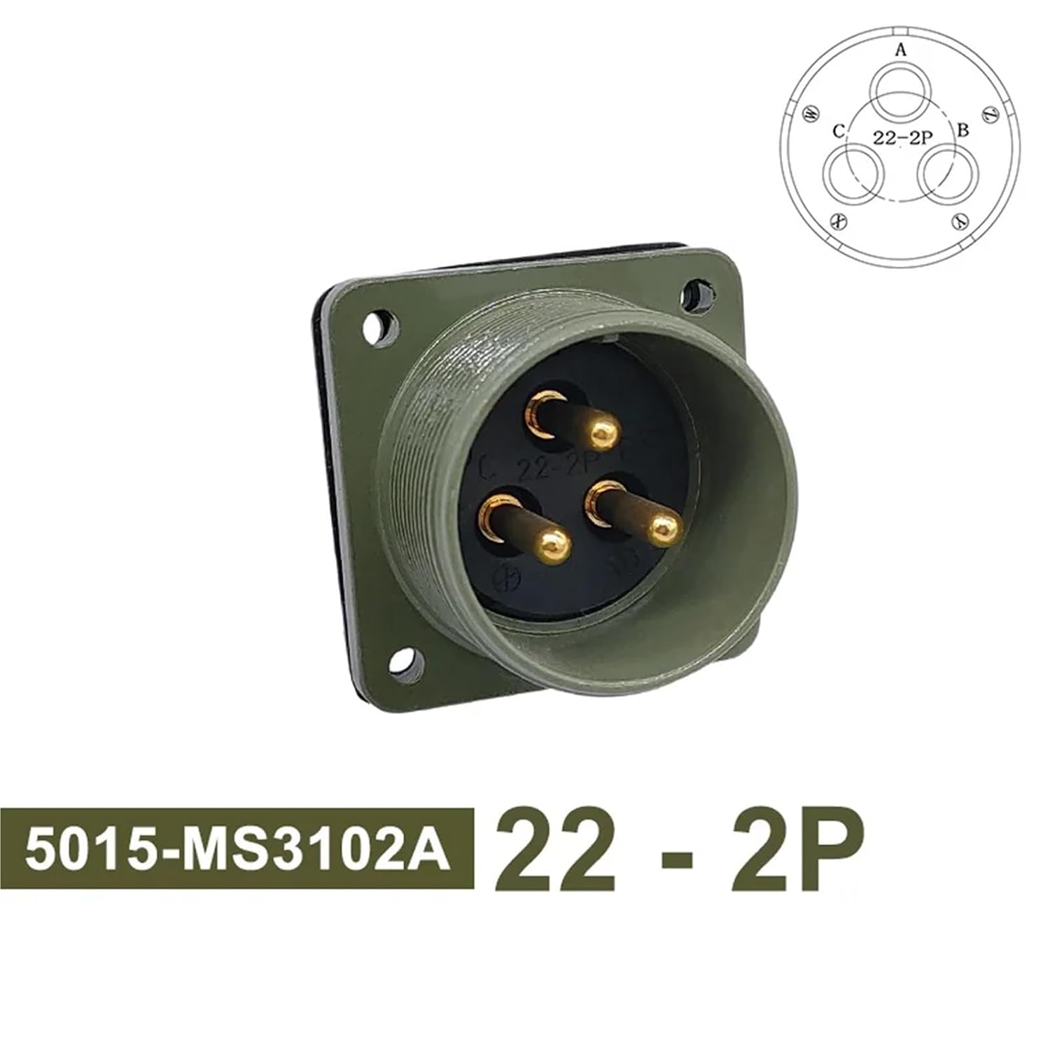 22-2 22-12 22-22 MIL-C Circular Connectors 5015 MIL STD MS3102 MS3106 MS3108 Military Specification 1Pcs(Socket 3102 22-2P)