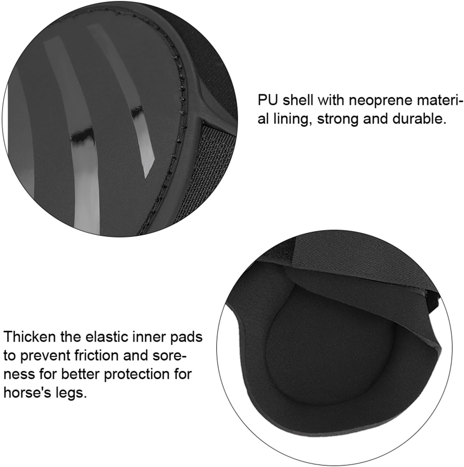 Horse Boots, Leg Guard Shell Front Back Boot Wrap Protective Fly Guards Set, Tool for Horses