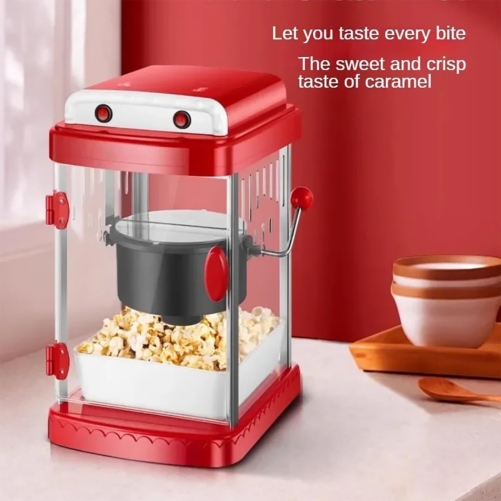 Máquina Comercial De Palomitas De Maíz, Máquina Para Hacer Palomitas De Maíz Con Cucharas, 2 Formas De Palomitas De Maíz Opcionales Y Acabado En 3-5 Minutos, Alta Tasa De Estallido, Para Cenar