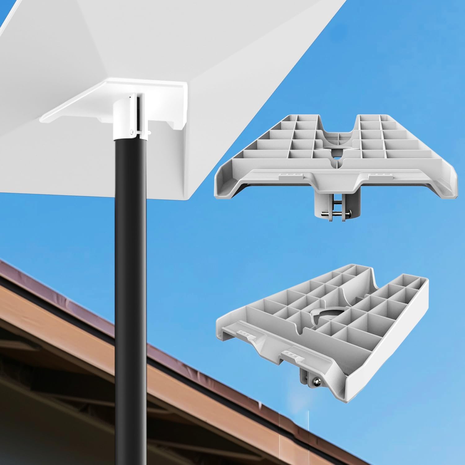 Zinweyton Gen 3 Pipe Adapter for Starlink, Pole Mount 39mm/1.53in for Starlink Gen 3 Standard Dish, Mounting Kit for Starlink V3 Plate Roof Mount, Windproof - White