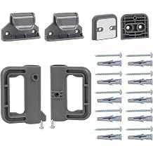 Retractable Baby Gate Hardware Replacement Parts Kit for Mesh Dog Gate Hardware Mounted Baby Gate for Doorway Full Set Hardware Dog Gates Screws Replacement Gray