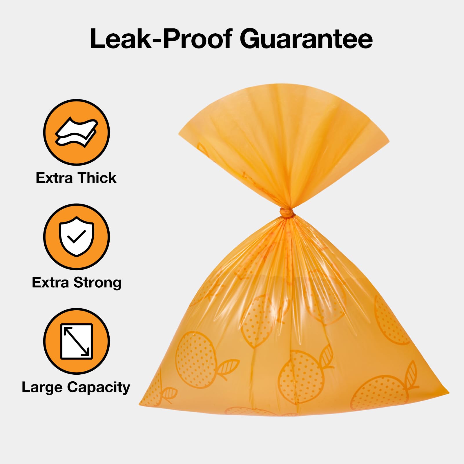 VETRESKA Citrus Scented Dog Poop Bags, Leak Proof, Extra Thick and Large Pet Waste Bags for Dogs Walking, Cat Litter and Babies' Diaper, 540 Count Bags (36 Refill Rolls), Orange