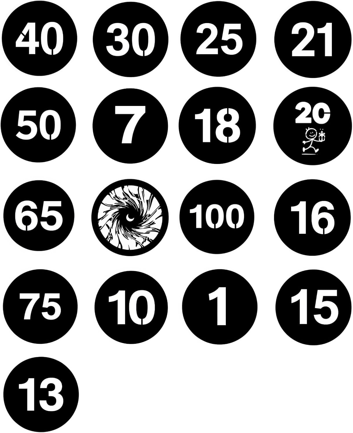 17Pcs 58mm/2.3in Stainless Steel Gobos Kit for Optical Snoot | Heat-Resistant Light Modifier Compitable with Wellmaking etc | Cinematic Shadows for Photography & Video Backgrounds