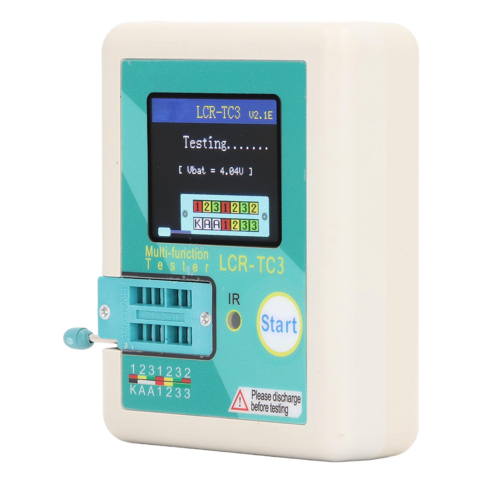 Kit tester per transistor Display a colori ad alta precisione Misuratore di resistenza capacitiva del diodo multifunzionale per gli appassionati di elettronica
