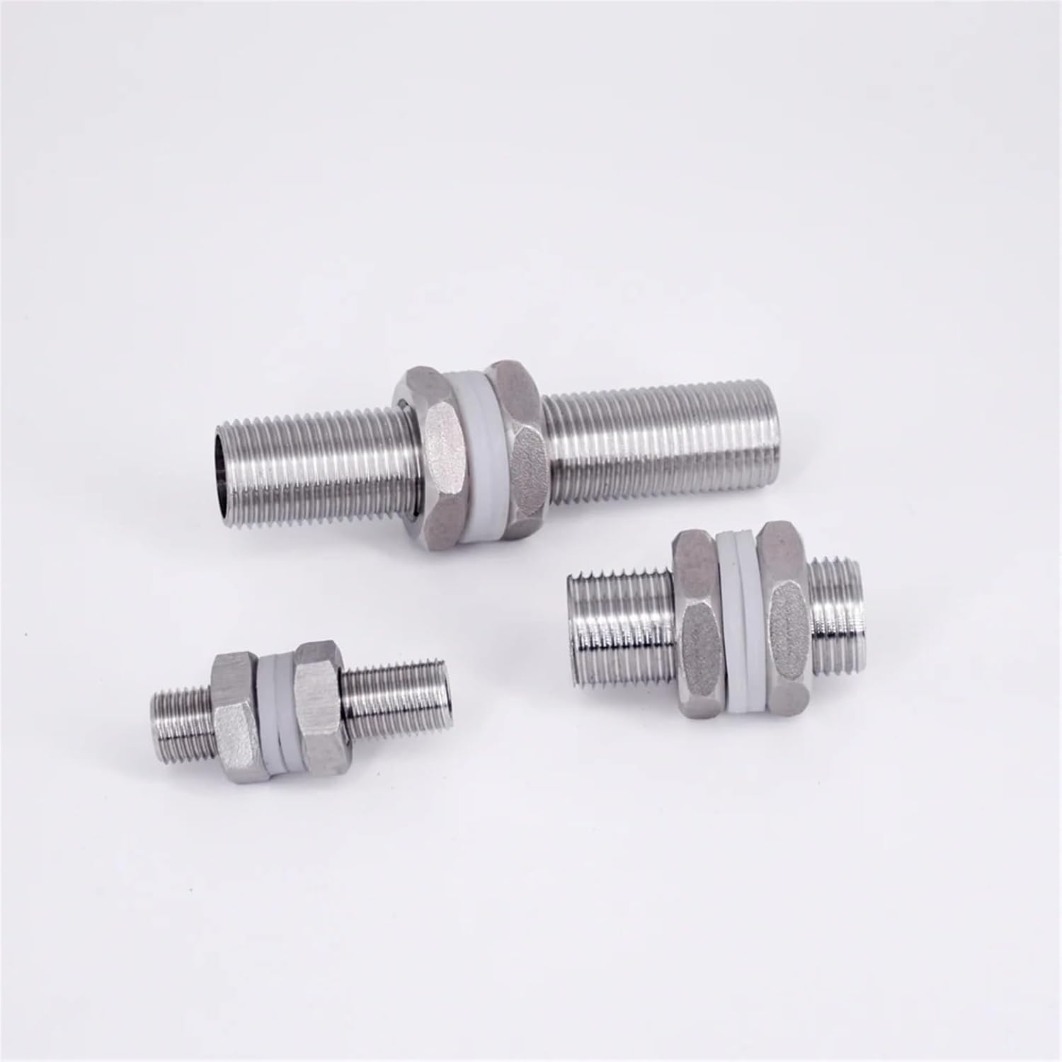 1/4"" 3/8"" 1/2"" 3/4"" 1"" -2"" BSPT 30 40 50 60 80 100 120 150mm Stainless Full Thread Bulkhead Lock Pipe Fitting Water Tank Aquarium(Size:50MM_1/4""), Length x BSPP Male