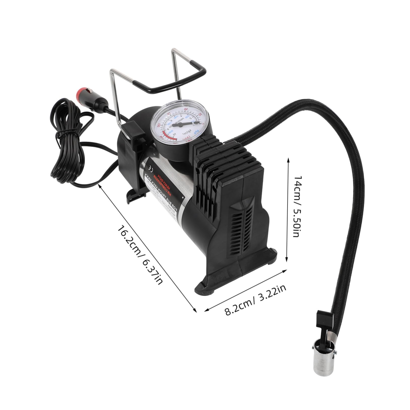 ULTECHNOVO Inflador Ruedas Coche 12v Inflador de Neumáticos Compresor de Aire Portátil, Arranque un Solo Toque y Salida de Alta Presión para Coche y Moto