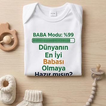 Babaya Hamilelik Müjdesi ve Duyurusu İçin Bebek Zıbın Body%100 Pamuk Hediye Zıbın