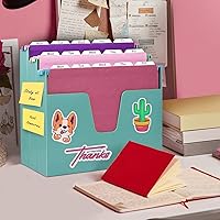 Vista 7 de Acrimet 3-Tier Horizontal Hanging File Folder Holder Organizer, Letter Size, Ladder-Style, Open-Top Plastic File Box for Office, Home & School