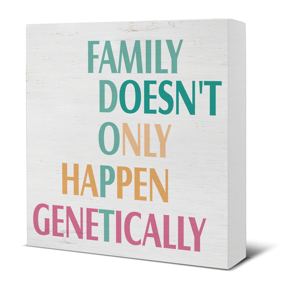 Adoption Gifts for Adoptive Parents Mom, Adoption Day Gift for Family, Adoptive Parents Gifts Family Doesn't Only Happen Genetically Wood Sign Decoration for Home Living Room Bedroom 5x5 Inch