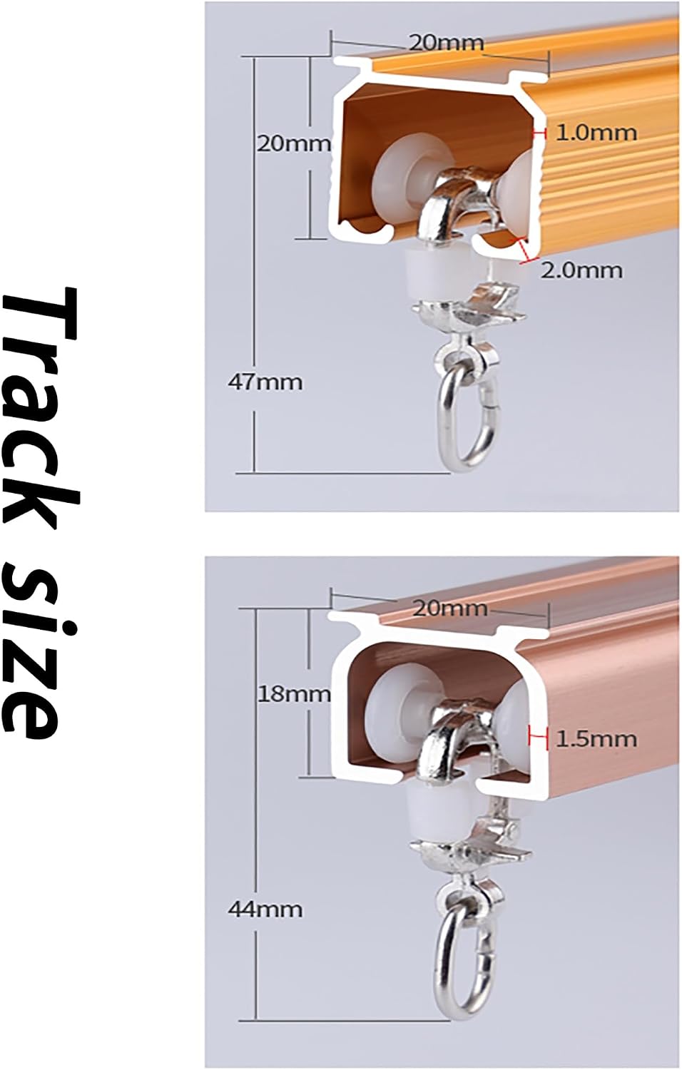 Flexible Ceiling Track System - Wall or Ceiling Mount Aluminum Sliding Rail for Room Divider Curtains RV Closet - 190cm/74.8'' (Style 3)