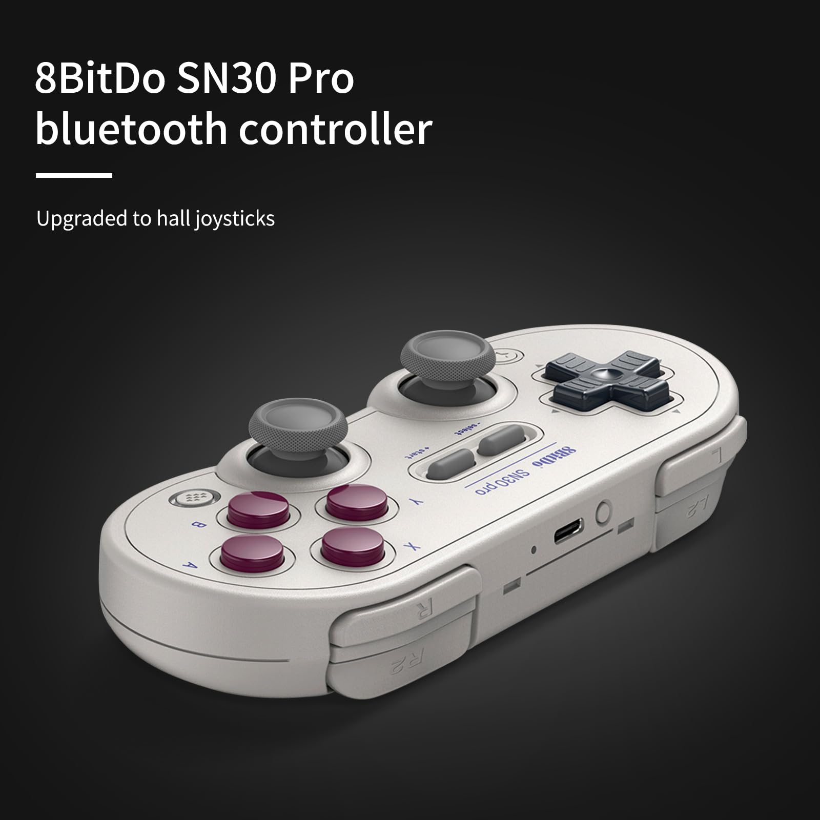 AKNES 8Bitdo SN30 Pro Bluetooth Controller, Hall Effect Joystick Update, Gaming Controller Compatible with Apple, Switch, Windows, Steam Deck, Android and Raspberry Pi - G Classic Edition - 2