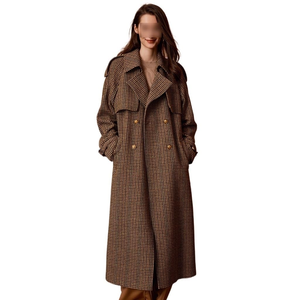 Amazon.com: ZUIAI Wool Coat Women's Medium-Length Wear Tweed