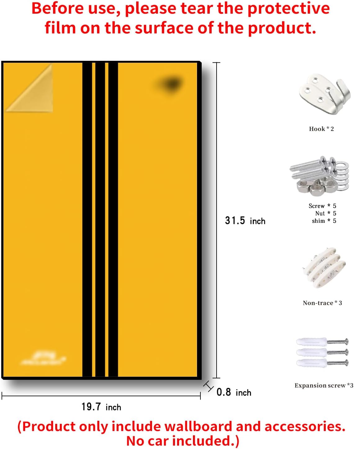 iLuane Display Wallboard for LEGO Technic McLaren P1 Hypercar Building Set 42172, Adult Collectibles Wall Mount, Home or Office Décor, Pinstriped (No Car Included)