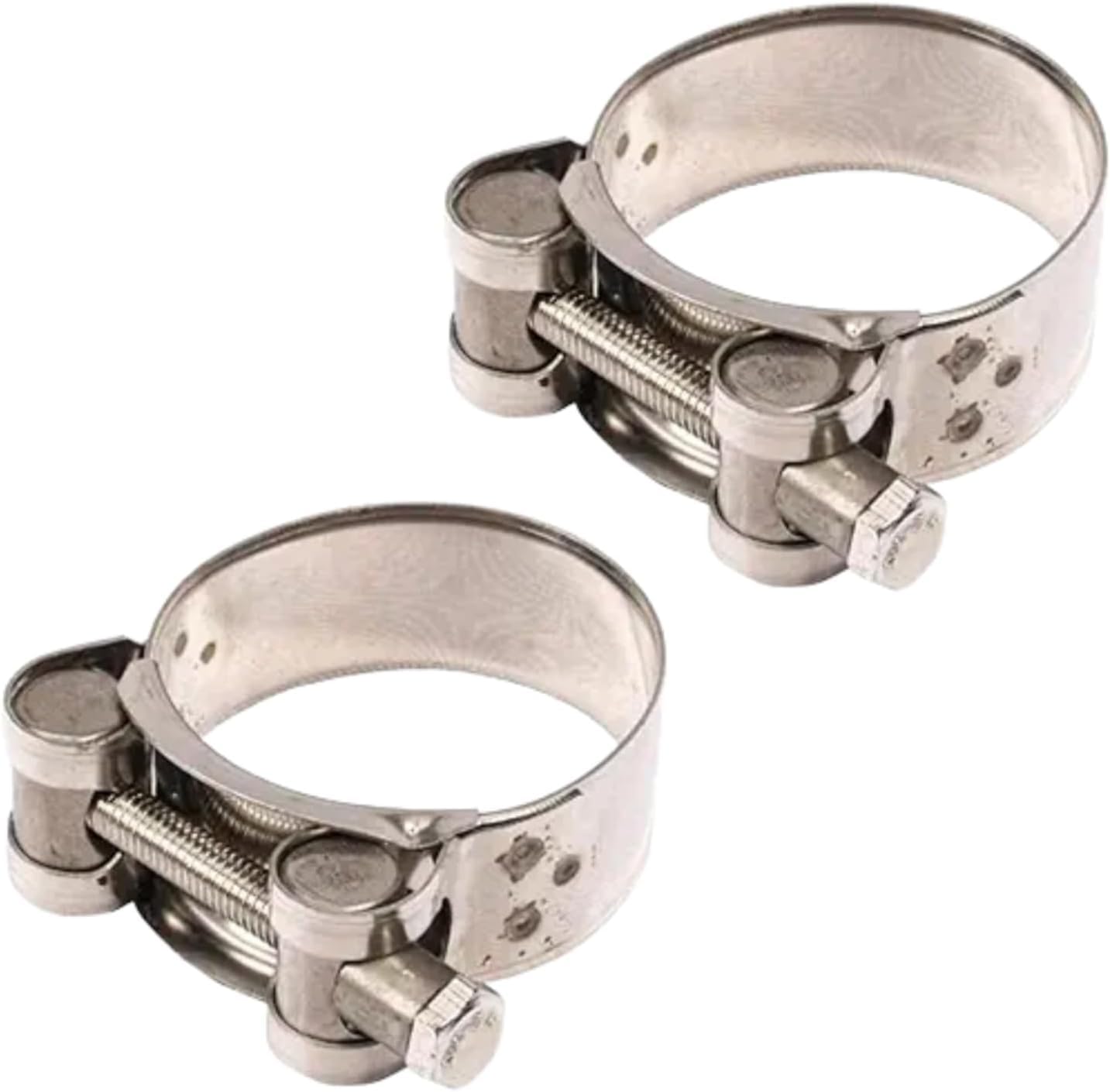 2Pcs Exhaust Clamp Stainless Steel Exhaust Band Clamp Replacement for Motorcycle Water Hose Car Automotive Replacement Exhaust Clamps, Motorcycle (48-51mm)