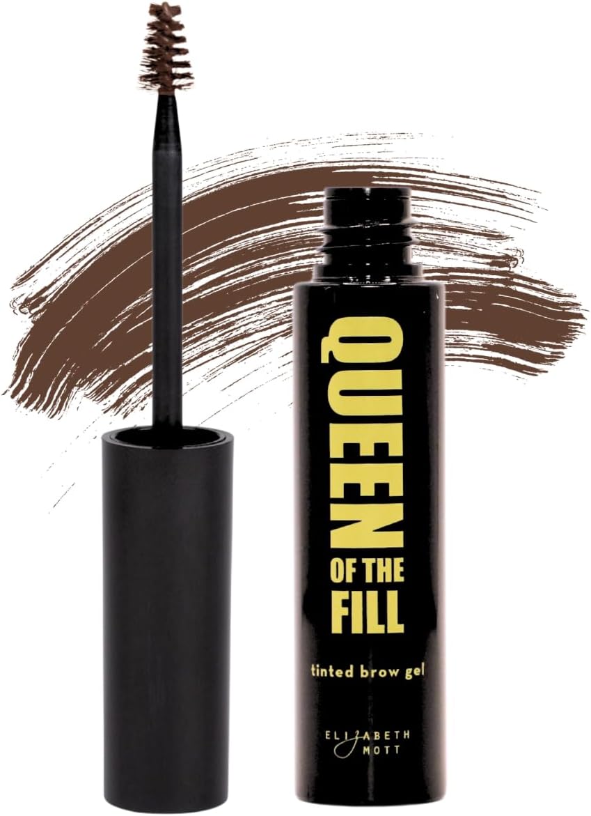 Elizabeth Mott Eyebrow Gel - Queen of the Fill Tinted Brow Filler, Volumizer & Setter - Waterproof, Long-Lasting Brow Makeup to Define & Cover Grays - Smudge-Proof, Cruelty-Free, Auburn,Shade 4g
