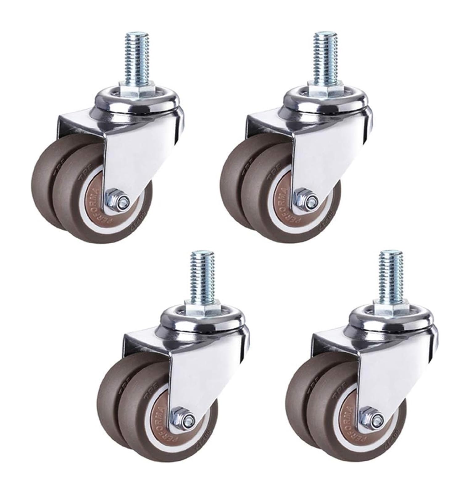 GYRAZXS Heavy Duty 4 Inch Swivel Casters with Brake PU Wheels for Trolleys and Carts 50mm Load Capacity Plate Caster Wheels for Smooth Mobility