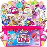 Jumbo Butter Slime Kit for Kids Age 6-12 with Storage Box, (49 Pcs Kit) 20 Pk Slime Kit with Colourful Slimes, Charms, Sprinkles & Accessories, Non-Toxic Non-Sticky Sensory Toy Gift for Girls & Boys