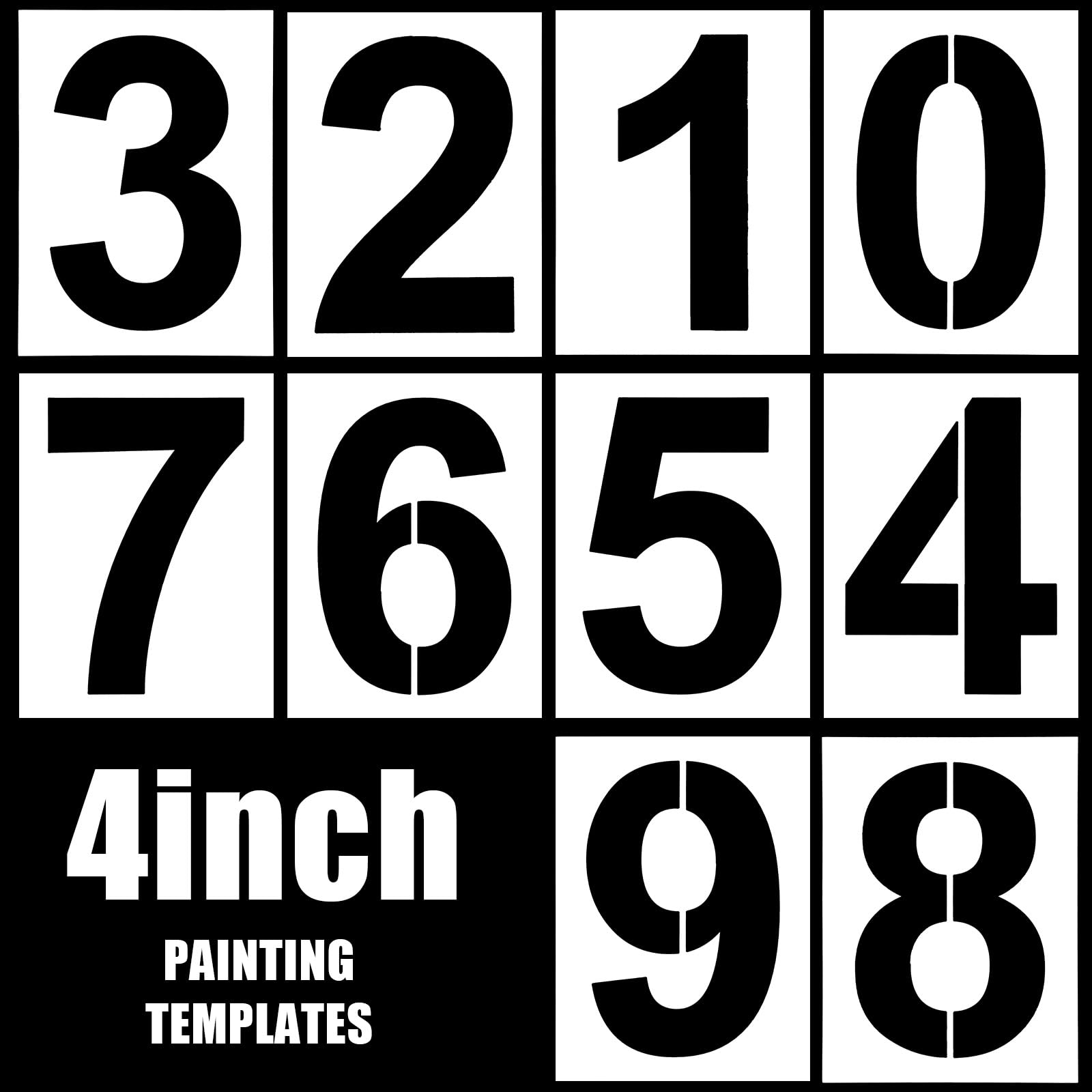 10 Plantillas De Números Grandes 20 Cm - Reutilizables, De Plástico, Para Pintar En Paredes, Madera O Decoración De Casa