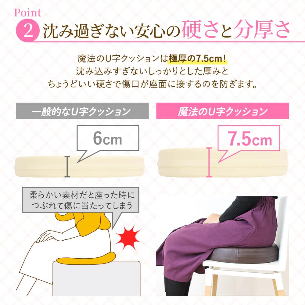 Amazon.co.jp: LOOKIT 円座クッション 産後 痔 クッション U字 病院同