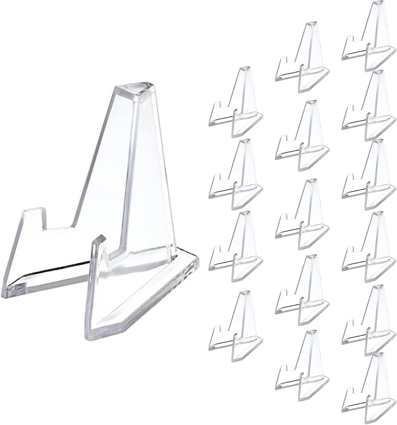 30pack Mini Clear Acrylic Easel Stands Card Stands for Display Coin