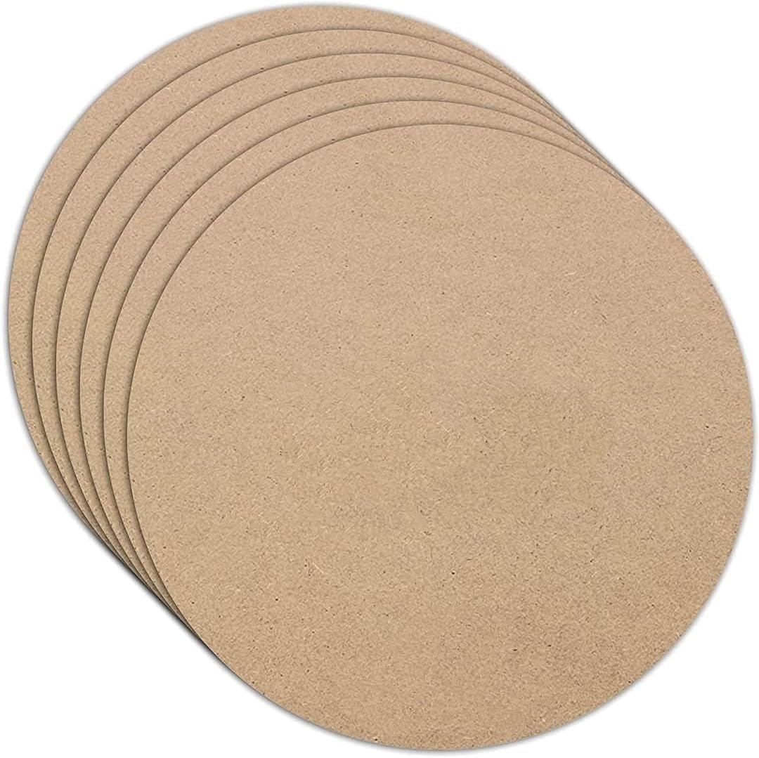 Maxsafe MDF Board Round Shape, (Pack Of 2) (6mm Thick), (30cm / 12 inch), Made By Wood, Using For Art & Painting etc.